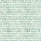sage green, mint green, pale green, brick wall, brick pattern, grunge texture, distressed look, weathered bricks, masonry design,, fabric panel, vintage style, rustic texture, muted tones, geometric pattern, rectangular bricks, mortar lines, textured surface, shabby chic, crafting fabric
