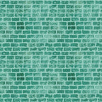 teal, turquoise, mint green, brick wall pattern, grunge texture, weathered bricks, distressed look, geometric pattern,, fabric panel, vintage style, textured surface, building blocks, masonry design, aged appearance, rectangular bricks, mortar lines, urban theme, architectural pattern
