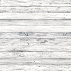 Weathered white wooden planks aligned horizontally, showing textures and grain patterns.