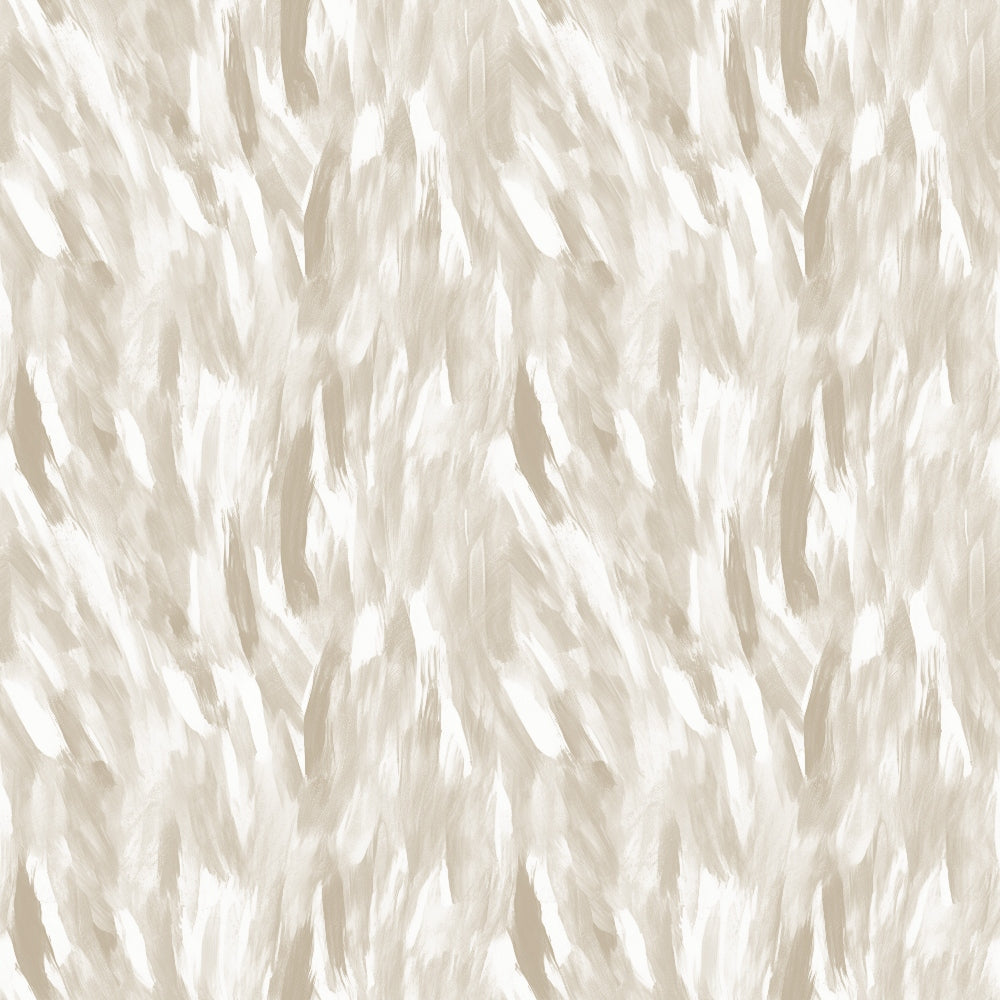 Abstract beige and white brushstroke pattern with a textured appearance, creating a neutral and soft artistic background.