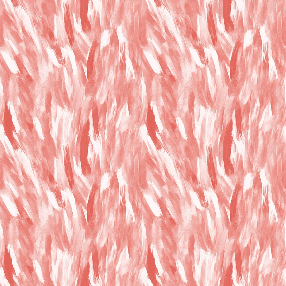 An abstract pattern with brushstroke textures in shades of coral and white, creating a flowing, dynamic appearance.