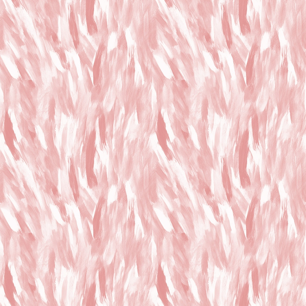 Abstract pattern with pink and white brushstrokes, creating a soft, textured background.