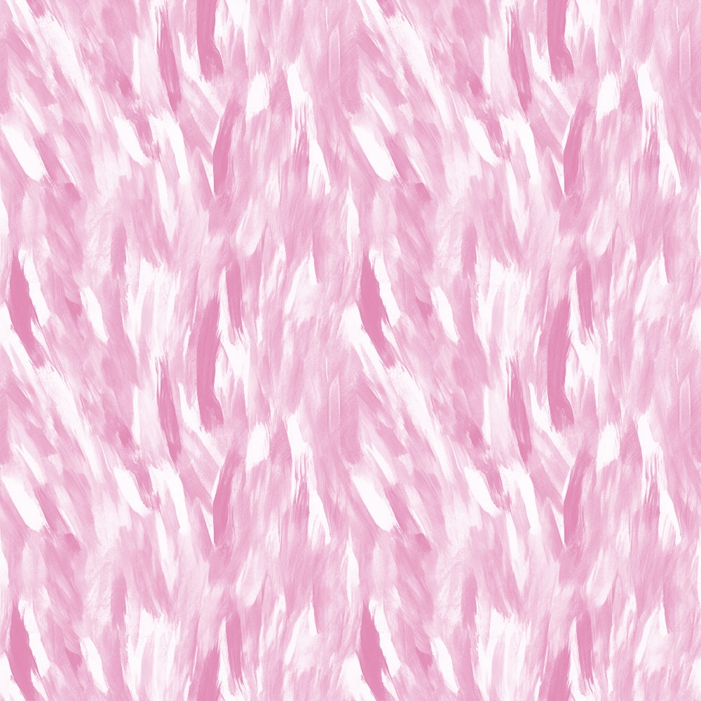 Abstract pattern with pink and white brush strokes creating a textured, feather-like appearance.