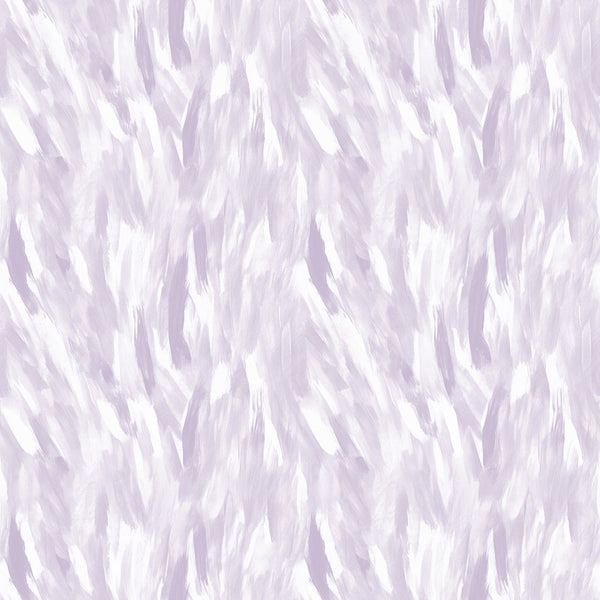 Abstract pattern with soft, brushstroke-like textures in light lavender and white tones, creating a slightly cloudy effect.