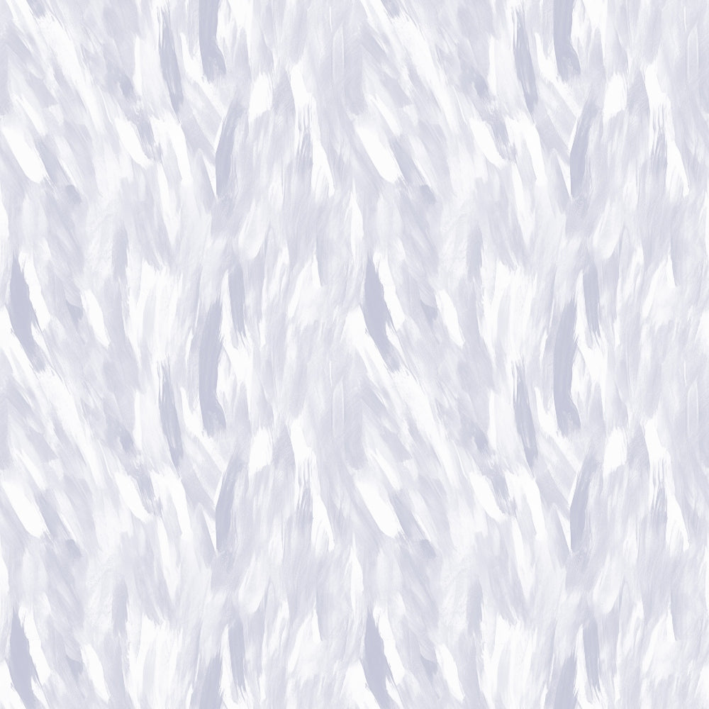 Abstract pattern with white and light gray brushstrokes resembling feathers or waves, creating a textured and flowing appearance.