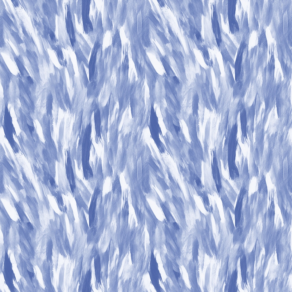 Abstract pattern with irregular blue and white brush strokes, creating a textured effect across the image.
