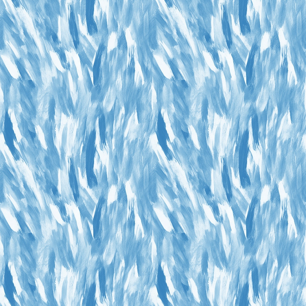 Abstract blue and white brushstroke pattern, resembling waves or streaks across the image.