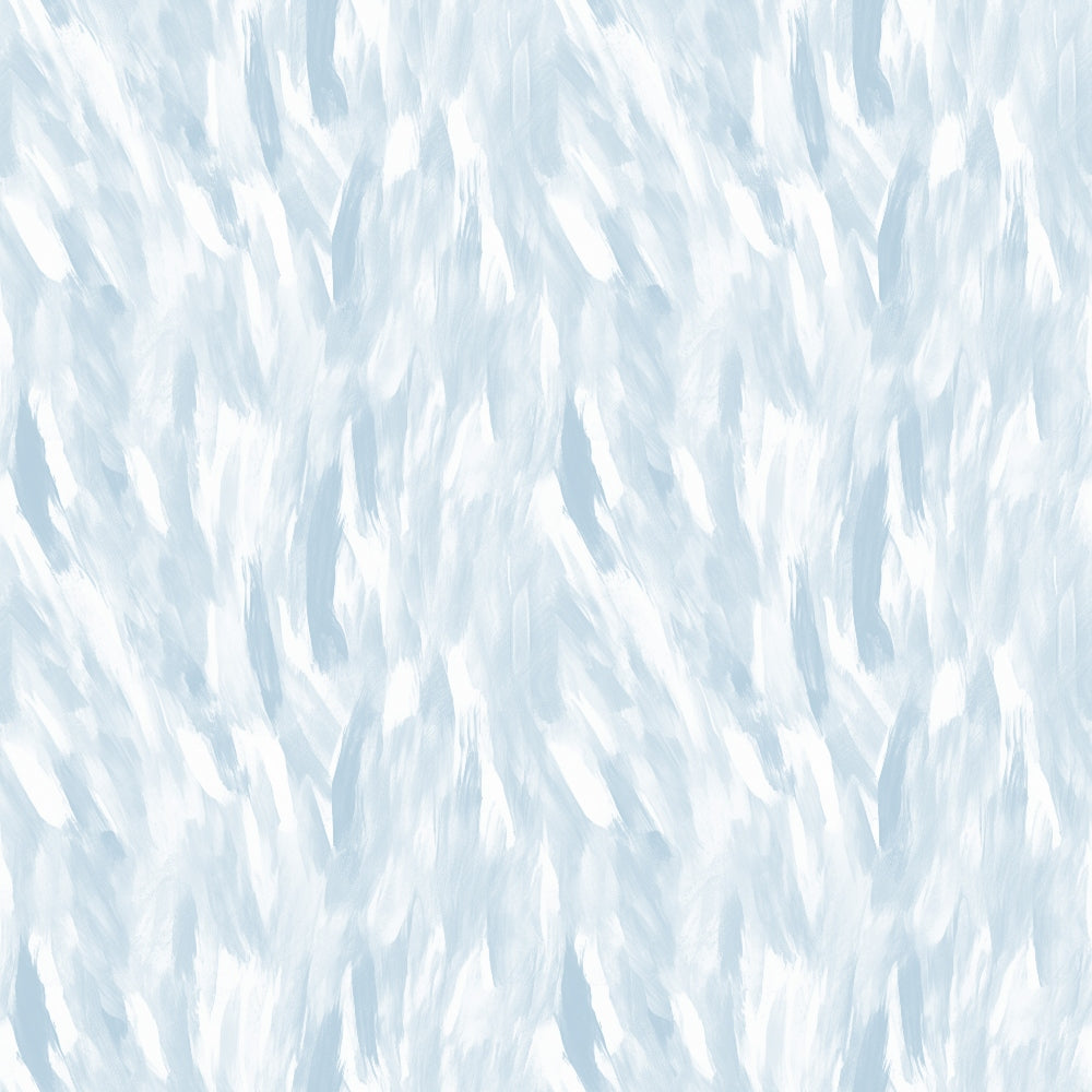 Abstract pattern with soft, painterly brush strokes in light blue and white, creating a textured, flowing effect.