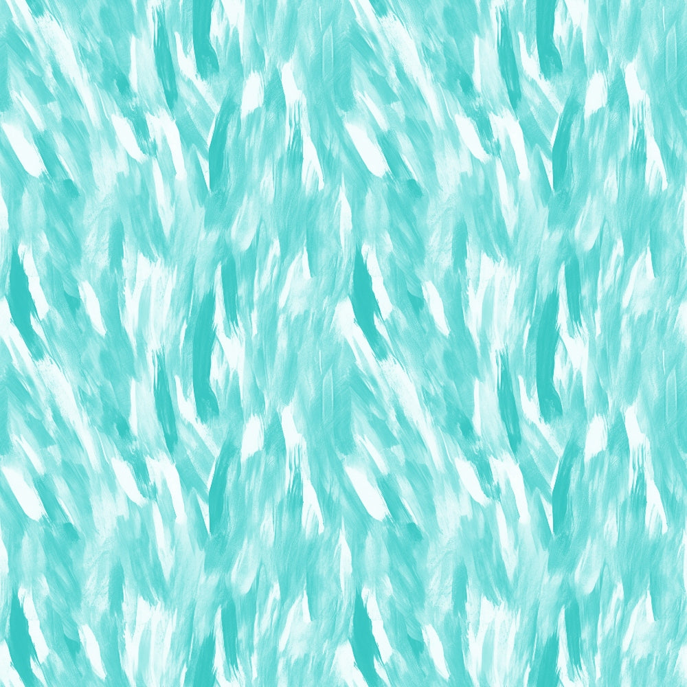 Abstract pattern with turquoise and white brush strokes creating a textured, flowing effect.