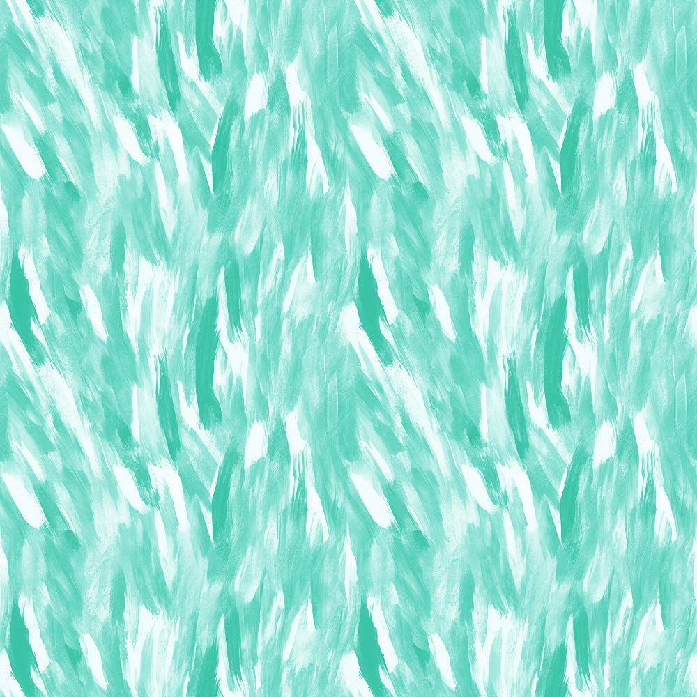 Abstract teal and white brushstroke pattern creating a textured, flowing design.