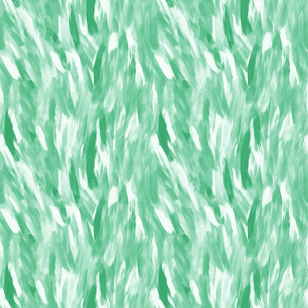 Abstract pattern with green and white brushstrokes, forming a textured, seamless background.