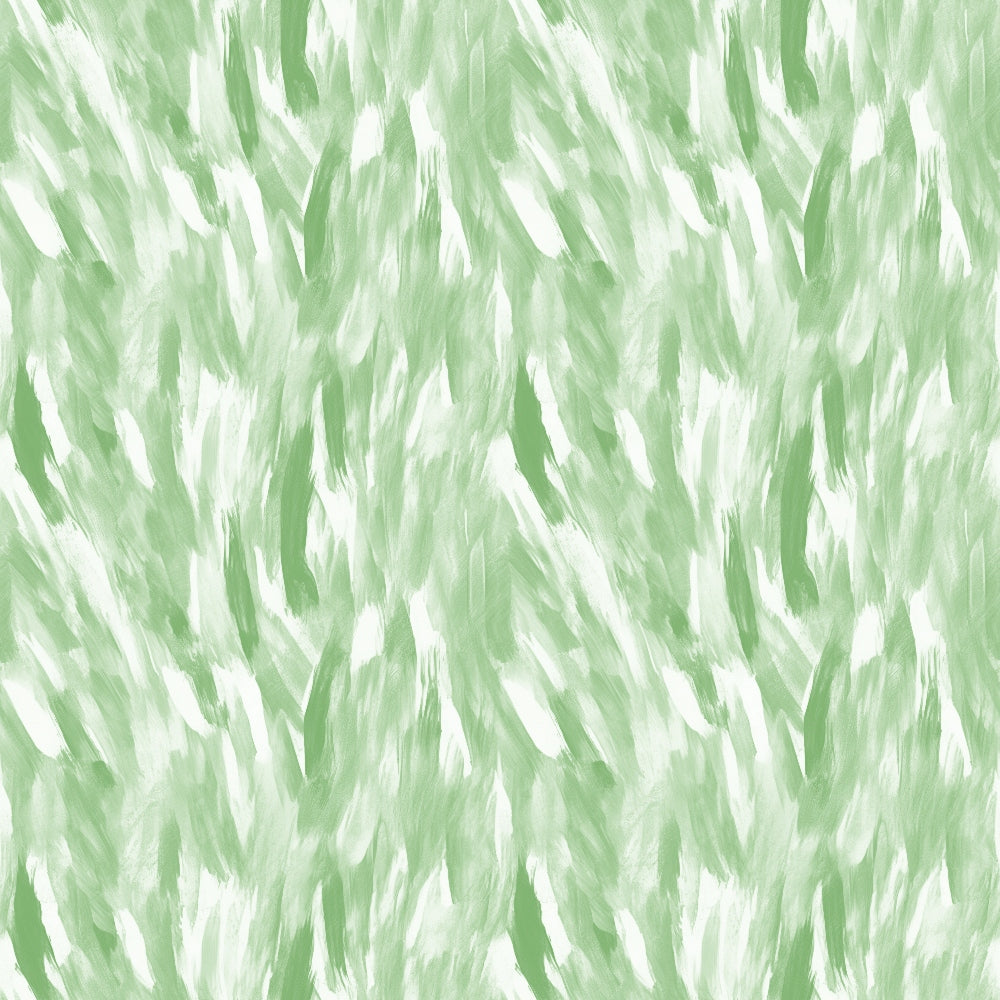 Abstract pattern with green and white brush strokes, creating a textured, leafy appearance.