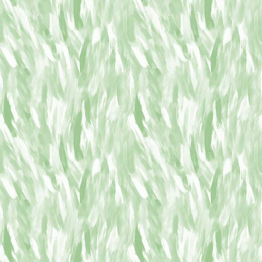 A seamless pattern with abstract green brush strokes on a white background.