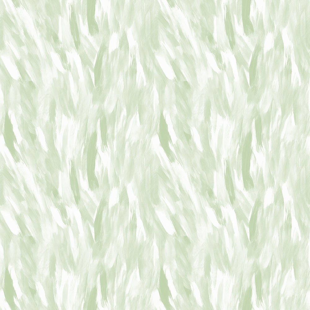 Abstract pattern with light green and white brush strokes creating a textured, feather-like appearance.