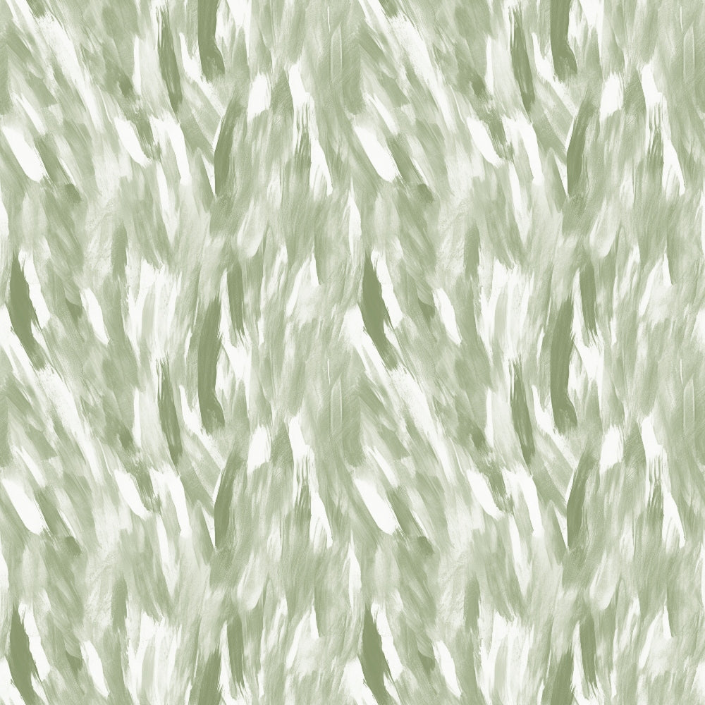Abstract pattern with green and white brush strokes creating a textured, diagonal design.