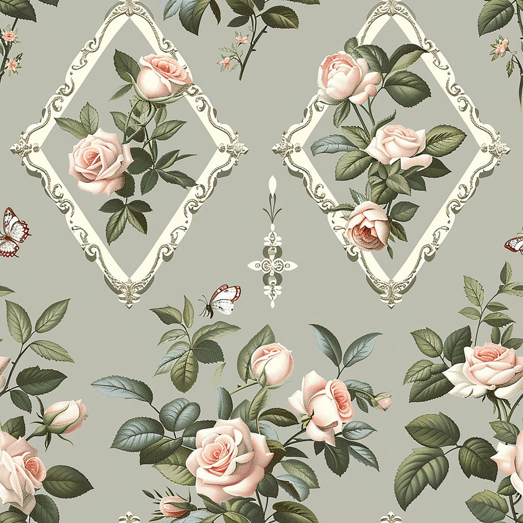 Heirloom Trellis Blooms Pattern 10 Minky Fabric