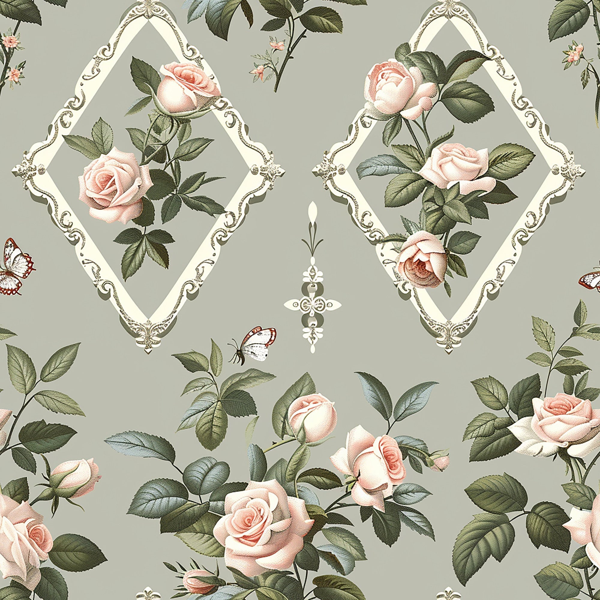 Heirloom Trellis Blooms Pattern 10 Minky Fabric