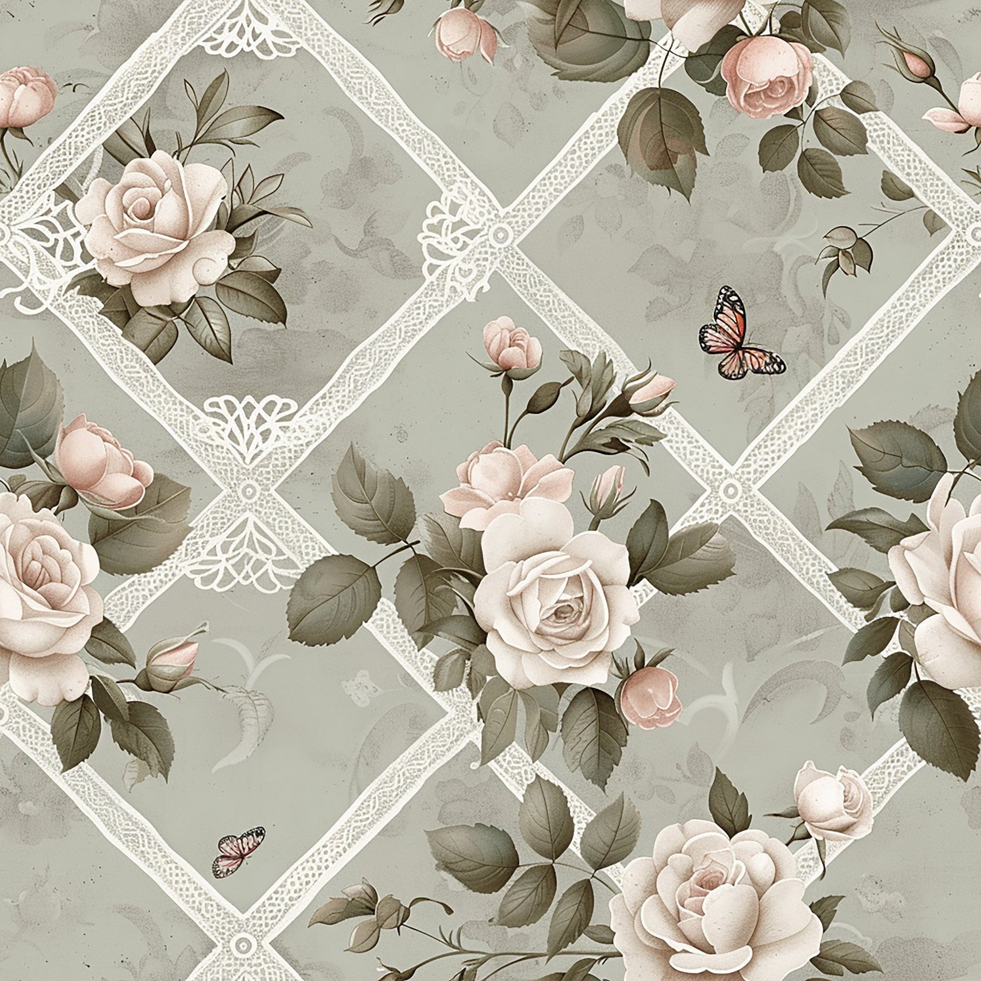 Heirloom Trellis Blooms Pattern 11 Minky Fabric