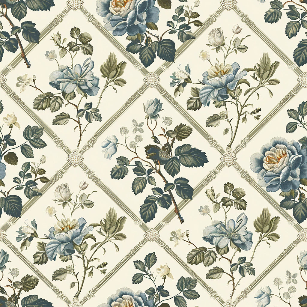 Heirloom Trellis Blooms Pattern 2 Minky Fabric