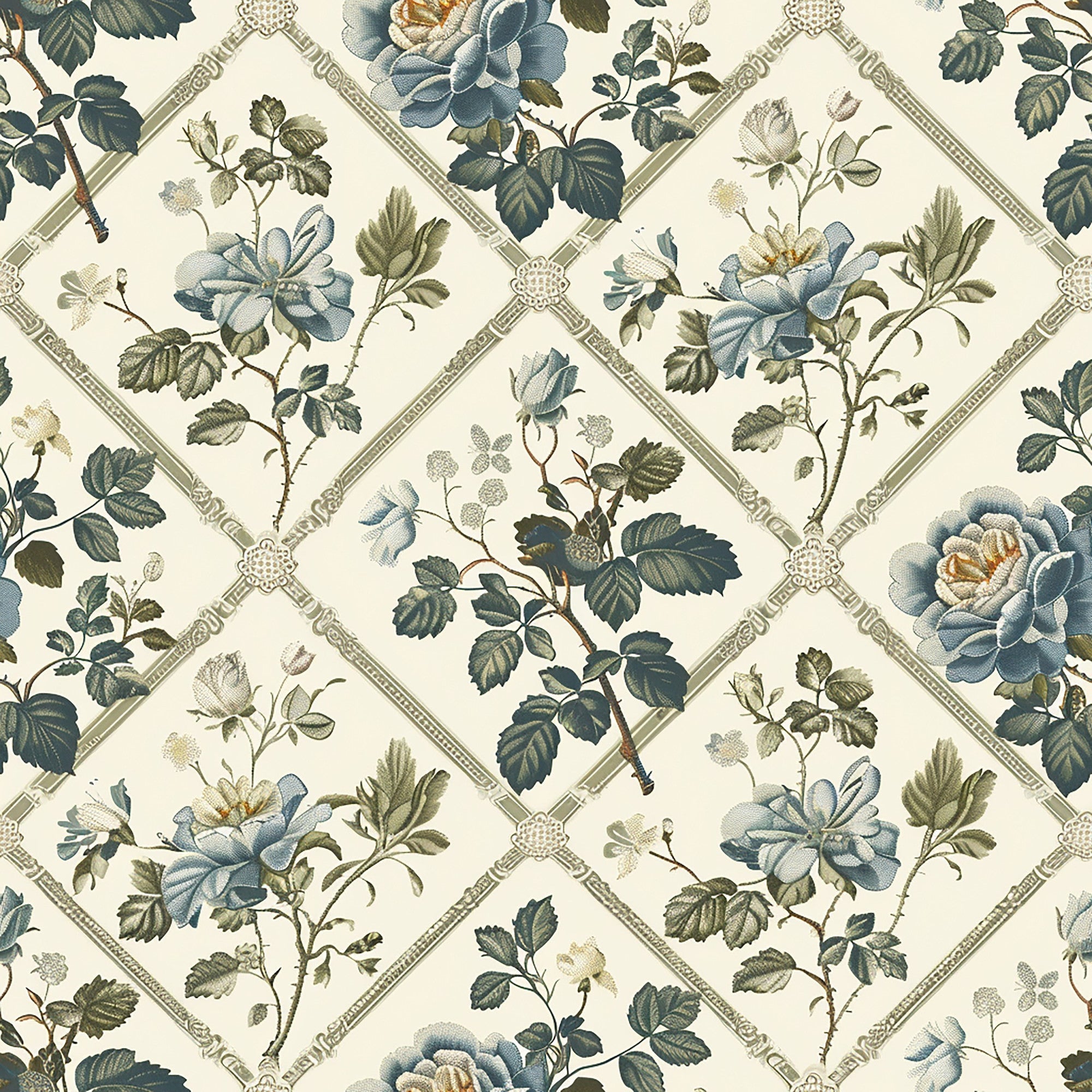 Heirloom Trellis Blooms Pattern 2 Minky Fabric