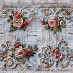 Shabby Chic Antique Painted Wood Pattern 10 Minky Fabric