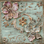 Shabby Chic Antique Painted Wood Pattern 11 Minky Fabric