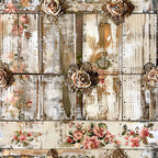 Shabby Chic Antique Painted Wood Pattern 12 Minky Fabric