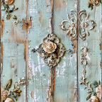 Shabby Chic Antique Painted Wood Pattern 16 Minky Fabric