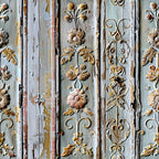 Shabby Chic Antique Painted Wood Pattern 17 Minky Fabric
