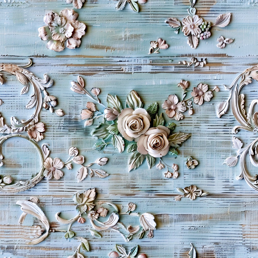 Shabby Chic Antique Painted Wood Pattern 20 Minky Fabric
