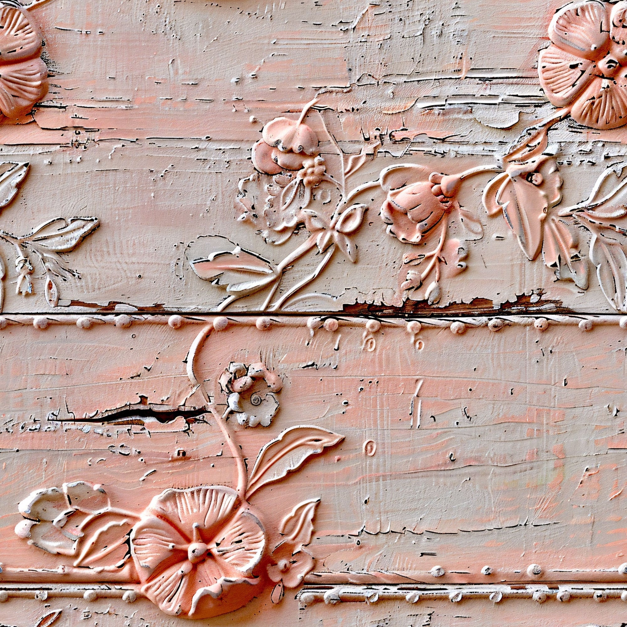 Shabby Chic Antique Painted Wood Pattern 3 Minky Fabric