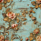 Shabby Chic Antique Painted Wood Pattern 5 Minky Fabric