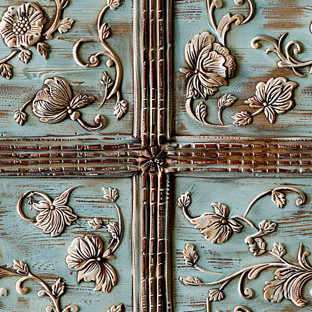 Shabby Chic Antique Painted Wood Pattern 6 Minky Fabric