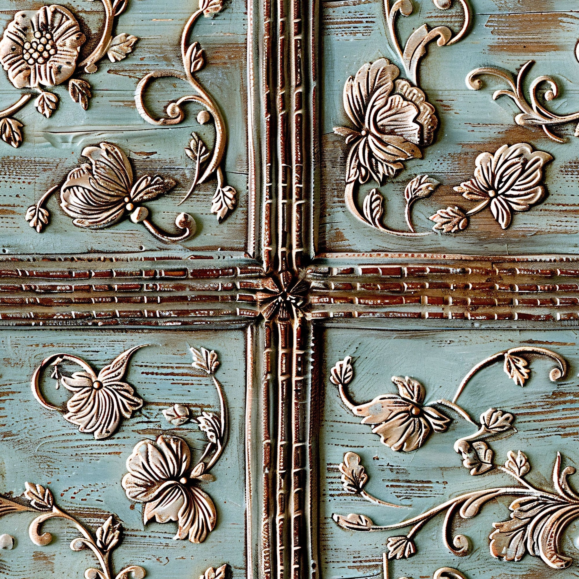 Shabby Chic Antique Painted Wood Pattern 6 Minky Fabric