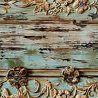 Shabby Chic Antique Painted Wood Pattern 7 Minky Fabric