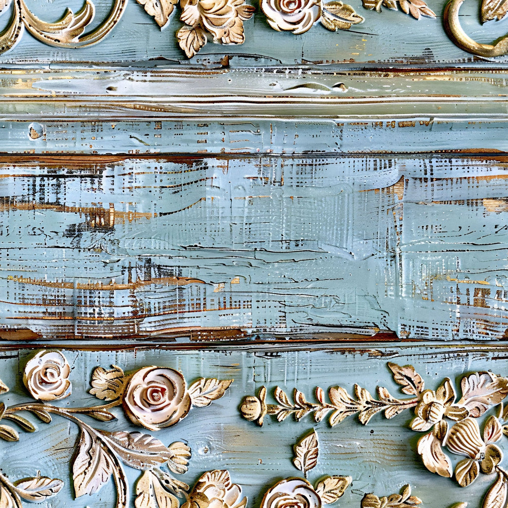 Shabby Chic Antique Painted Wood Pattern 8 Minky Fabric