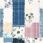 Shabby Chic Floral Gingham Pattern 1 Minky Fabric