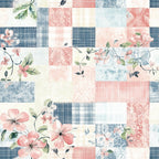 Shabby Chic Floral Gingham Pattern 12 Minky Fabric