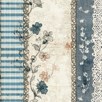 Shabby Chic Floral Gingham Pattern 13 Minky Fabric