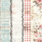 Shabby Chic Floral Gingham Pattern 14 Minky Fabric