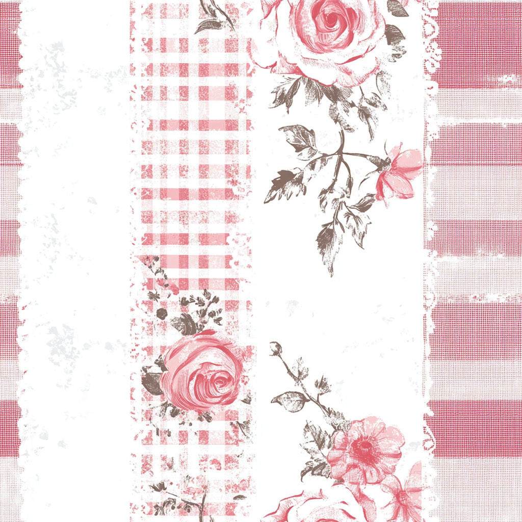 Shabby Chic Floral Gingham Pattern 15 Minky Fabric