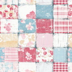 Shabby Chic Floral Gingham Pattern 16 Minky Fabric