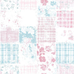 Shabby Chic Floral Gingham Pattern 21 Minky Fabric