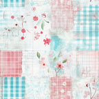 Shabby Chic Floral Gingham Pattern 22 Minky Fabric