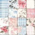 Shabby Chic Floral Gingham Pattern 23 Minky Fabric