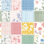 Shabby Chic Floral Gingham Pattern 24 Minky Fabric