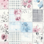 Shabby Chic Floral Gingham Pattern 5 Minky Fabric