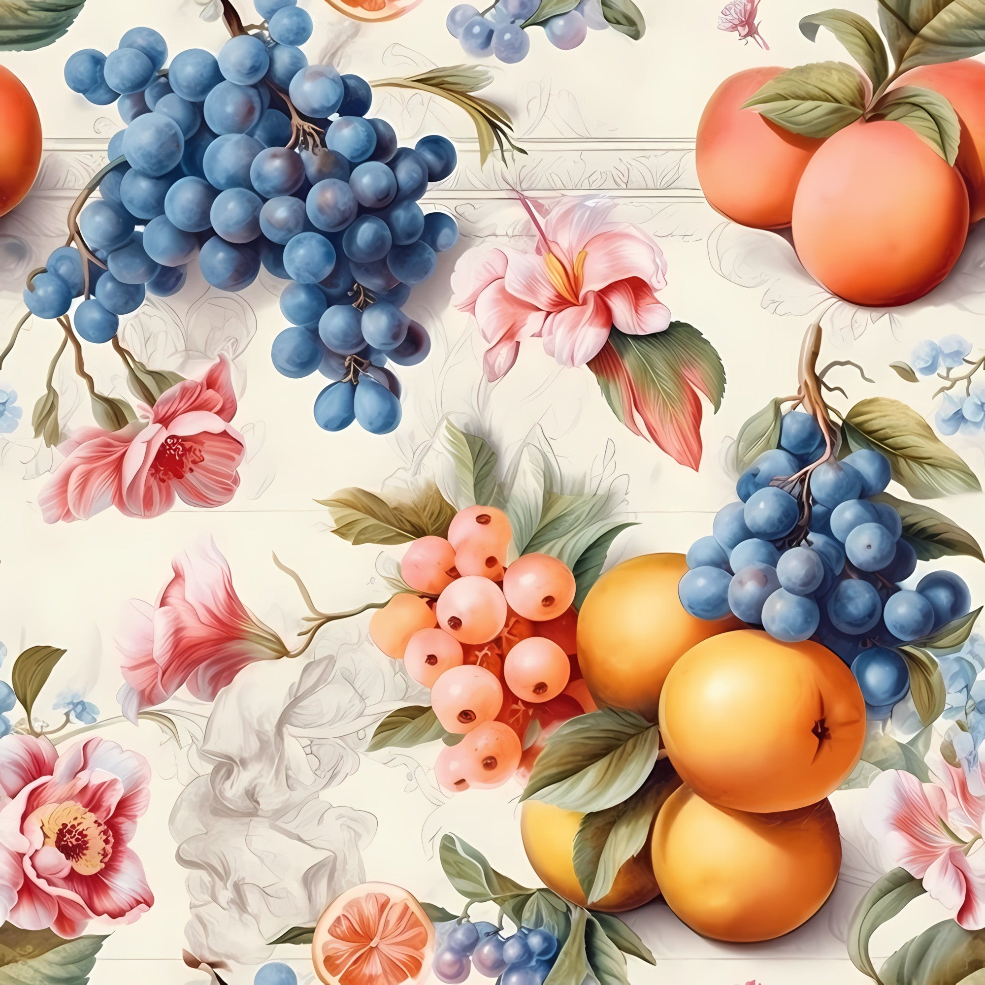 Sicilian Garden Pattern 1 Minky Fabric