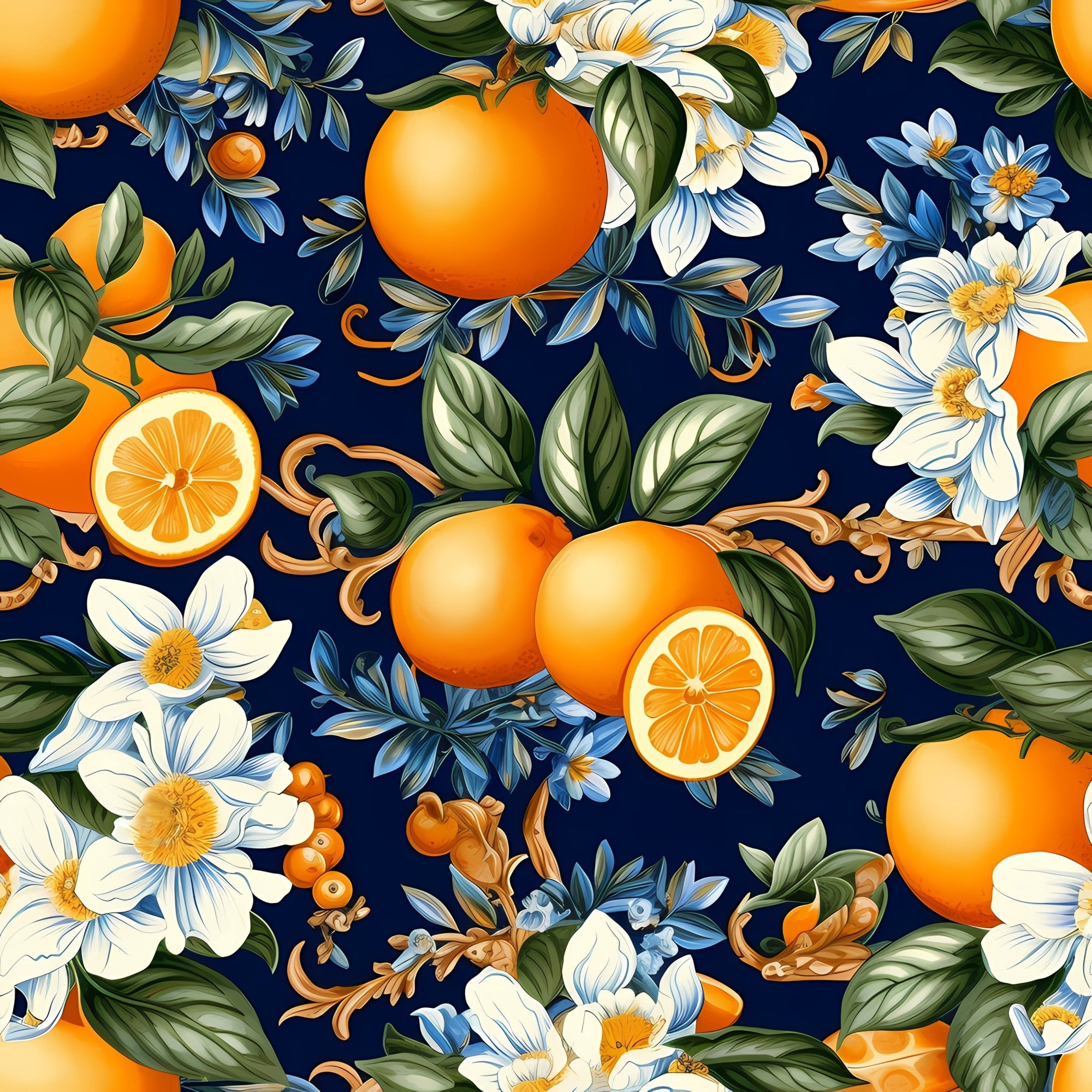 Sicilian Garden Pattern 2 Minky Fabric