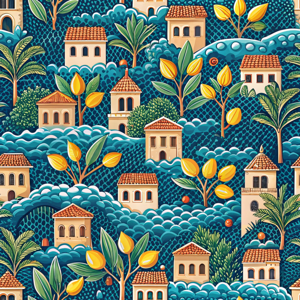 Amalfi Citrus Pattern 10 Minky Fabric